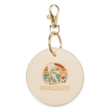 Mamasaurus Mom Mom Gift Idea Humor Funny - Round Keyring - oyster - Front
