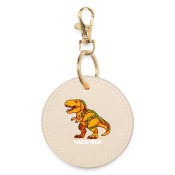 T-Rex Taco-Dino - Runder Schlüsselanhänger - Auster - Vorne