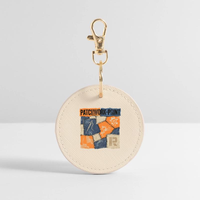 Recyclage patchwork Porte-clés rond