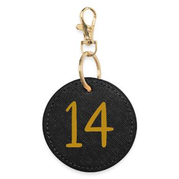 14 - Round Keyring - black - Front