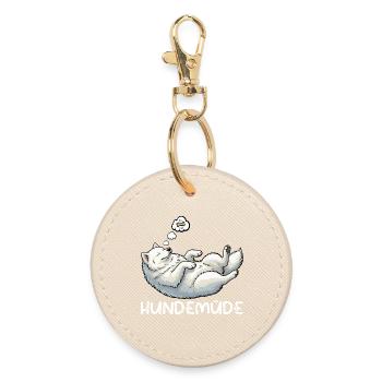 Dog Tired Samoyed Samoyed Owner Samoyed Dog - Round Keyring - oyster - Front
