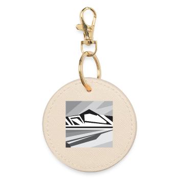 Geometric Mountains - Round Keyring - oyster - Front