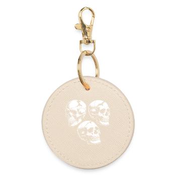 Three Skull Silhouettes - Round Keyring - oyster - Front