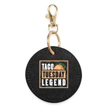 taco tuesday legend - Runder Schlüsselanhänger - Schwarz - Vorne