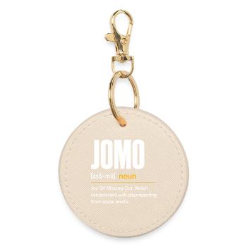 JOMO: The joy of doing nothing - Round Keyring - oyster - Front