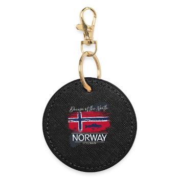 Dream Norway Flag Fish - Round Keyring - black - Front