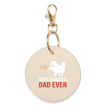 Samoyed - Round Keyring - oyster - Front