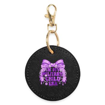 Military Child Era Violet | Cadeau Enfant Militair - Porte-clés rond - noir - Devant