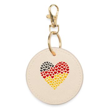 Drapeau allemand - Cœur dehors - Porte-clés rond - huître - Devant