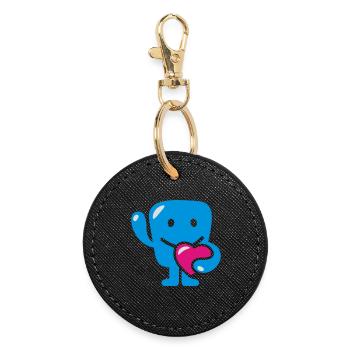 monstre avec le coeur - monstre avec le coeur - Porte-clés rond - noir - Devant