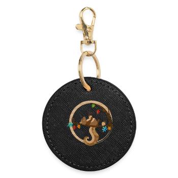 A squirrel is sleeping - Round Keyring - black - Front