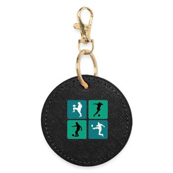 football - Round Keyring - black - Front