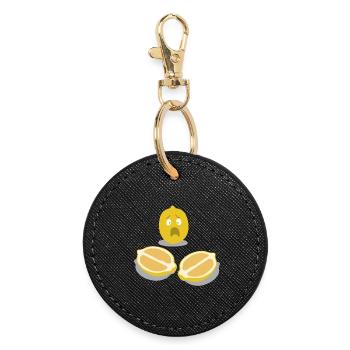 Sorgenlemon lemon character - Round Keyring - black - Front