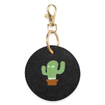 Angry Cactus Fighter - Round Keyring - black - Front