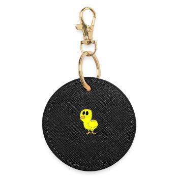 Chick / hatchling - Round Keyring - black - Front