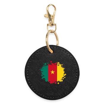 Cameroun taches / Cadeau de cameroun - Porte-clés rond - noir - Devant
