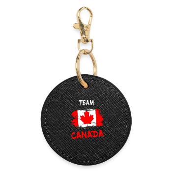 Team Canada / Cadeau drapeau Amérique du Nord Toronto - Porte-clés rond - noir - Devant