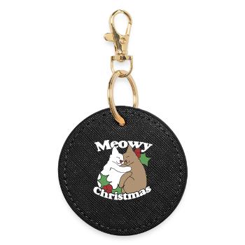 Chemise de Noël Meowy - Porte-clés rond - noir - Devant