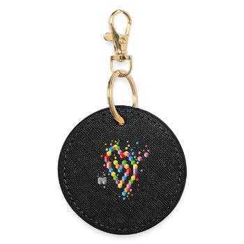Geek Heart - Round Keyring - black - Front