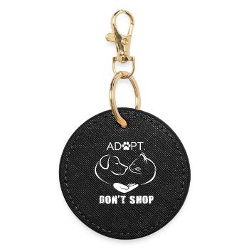 Rescue Adopt Don't Shop Shirt - Round Keyring - black - Front