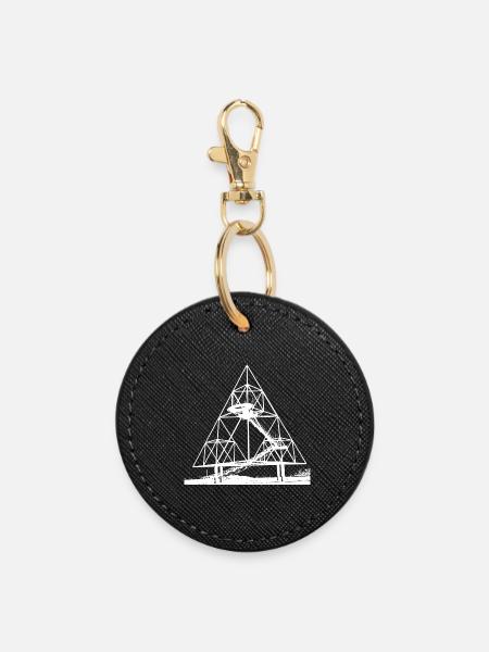 TETRAEDER WEISS - Runder Schlüsselanhänger - Schwarz