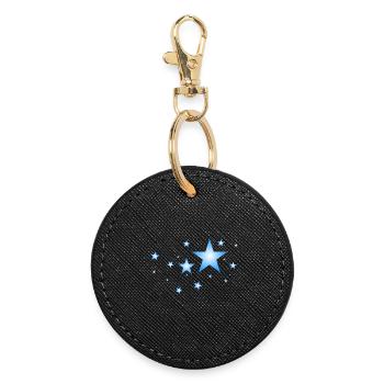 Étoiles dans le bleu - Porte-clés rond - noir - Devant