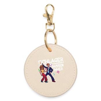Schlager Party Celebrate Dancing Pop Party Music - Round Keyring - oyster - Front