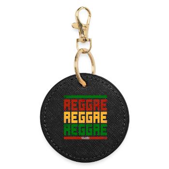 Graphique en bloc de polices reggae - Porte-clés rond - noir - Devant