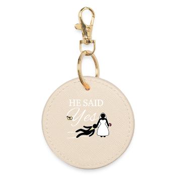 Bachelor bachelorette wedding party - Round Keyring - oyster - Front