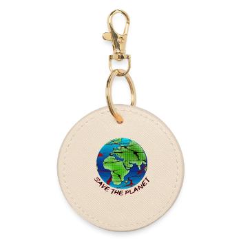Umweltschutz - Save the Planet - Runder Schlüsselanhänger - Auster - Vorne