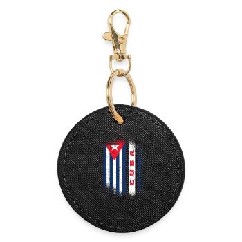 Cuba Drapeau / Cuba Cadeau Des Caraïbes La Havane - Porte-clés rond - noir - Devant