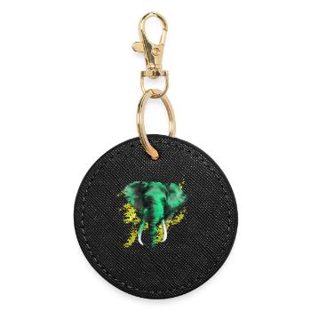 éléphant - Porte-clés rond - noir - Devant
