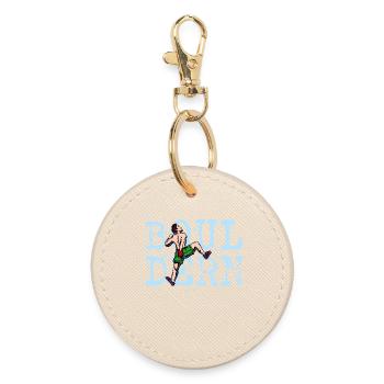 Boulder bouldering climbing mountaineering spell - Round Keyring - oyster - Front
