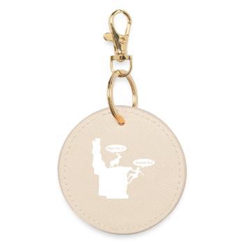 Boulder Climbing Mountaineering Alps Funny Funny - Round Keyring - oyster - Front