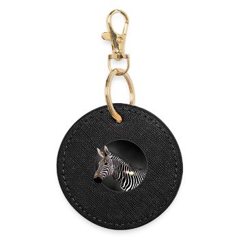 zèbre - Porte-clés rond - noir - Devant