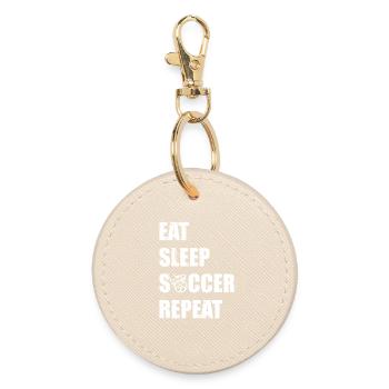 Eat. Sleep. Soccer. Repeat. - Round Keyring - oyster - Front