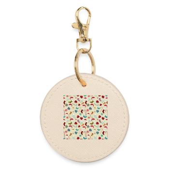 Weihnachten buttons christmas noel navidad jul - Round Keyring - oyster - Front