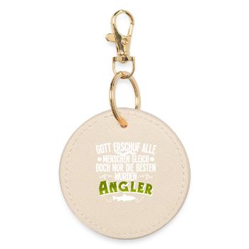Angler Angeln - Runder Schlüsselanhänger - Auster - Vorne