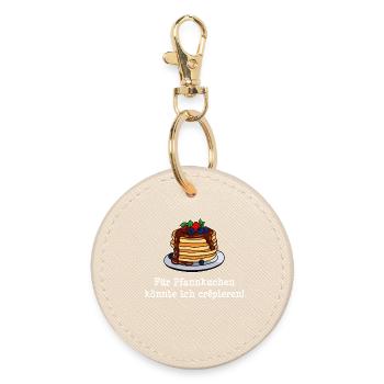 Pfannkuchen Crepes Palatschinken Lustig Sprüche - Runder Schlüsselanhänger - Auster - Vorne