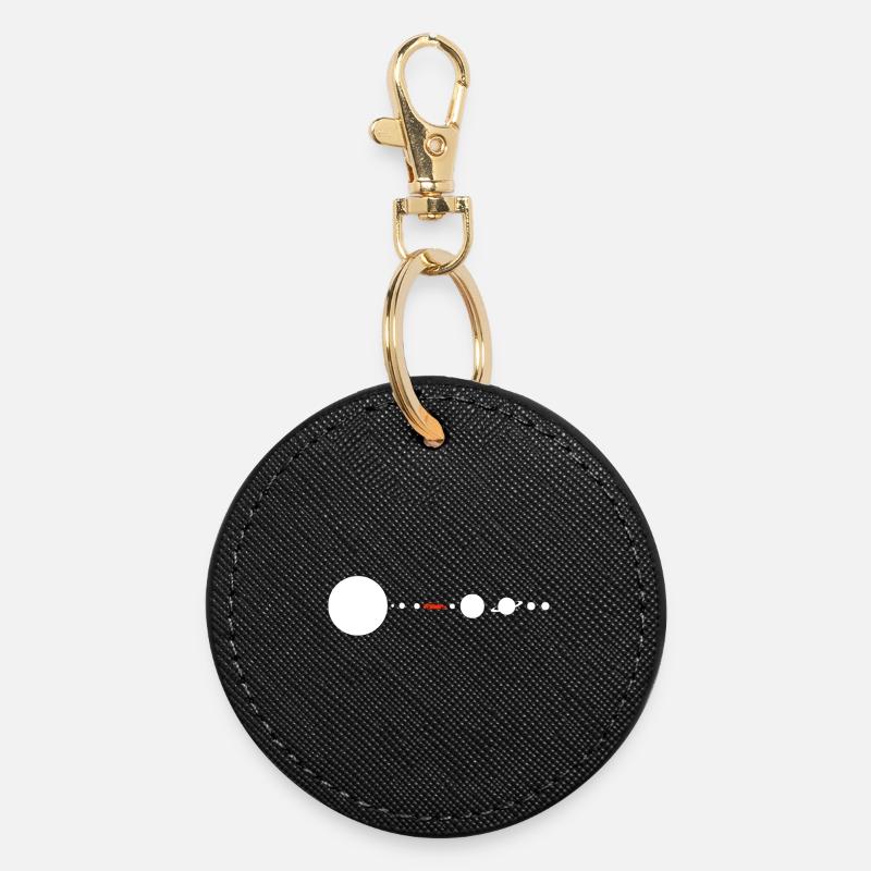Tesla in Space Solar System SpaceX - Round Keyring - black