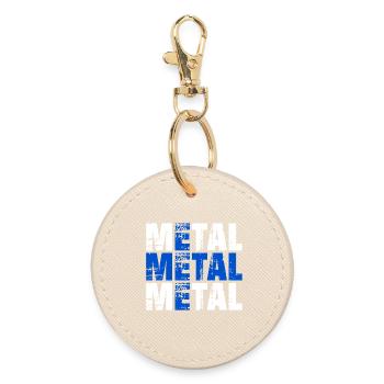 FINNISH METAL Finland Finnish Flag - Round Keyring - oyster - Front