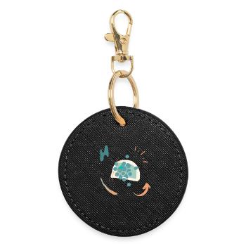 Casual design with color gradient - Round Keyring - black - Front