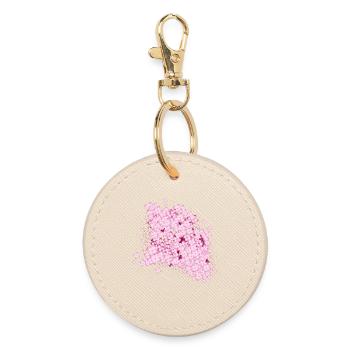 Splendeur luxuriante de fleurs lilas roses - Porte-clés rond - huître - Devant