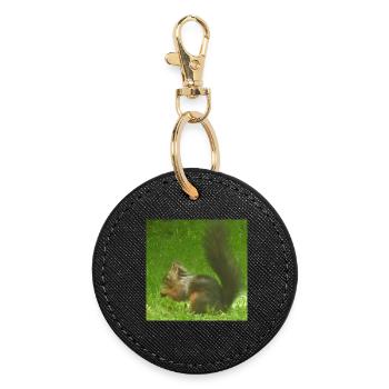 Écureuil animal animal amour amour animal amoureux - Porte-clés rond - noir - Devant