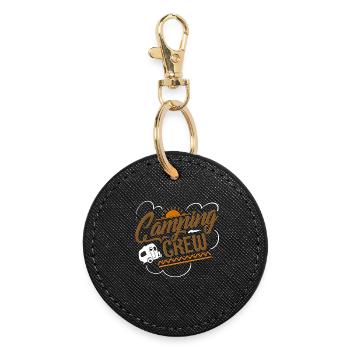 Équipe de camping-car - Porte-clés rond - noir - Devant