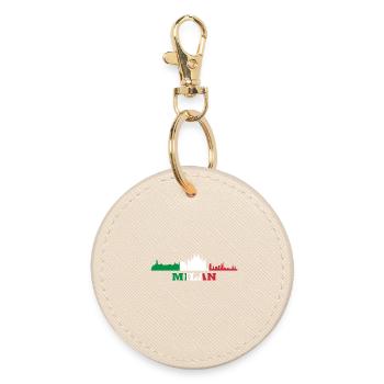 Milan City Skyline Italy Landmark, Milano Italia - Round Keyring - oyster - Front