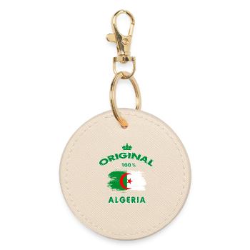 Algeria original 100% / gift national flag - Round Keyring - oyster - Front