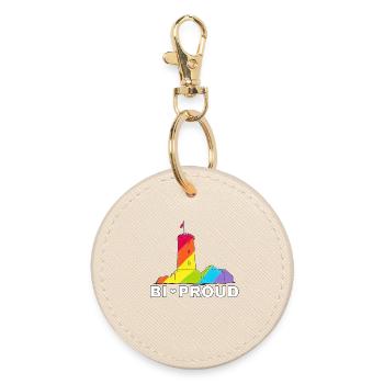 BI PROUD - Runder Schlüsselanhänger - Auster - Vorne