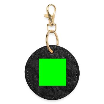 personnaliser le modèle de texture d’arrière-plan vert - Porte-clés rond - noir - Devant