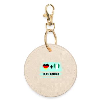 Germany and Nigeria 100% Ingenious / Gift - Round Keyring - oyster - Front
